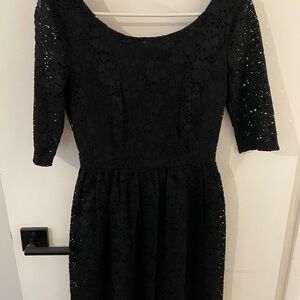 Le Chateau Black Lace Long Sleeve Dress